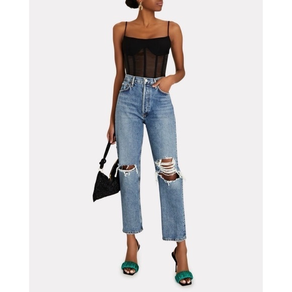 ROZIE CORSETS Tulle-Trimmed Crepe Corset Top in Black FR 36 - Picture 10 of 10